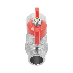 Кран прямой никелированный с накидной гайкой 1/2"Fx1/2"M  - фото товара
