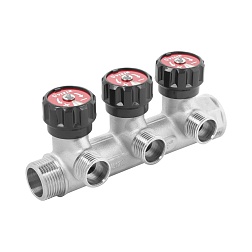 Коллектор регулирующий 1/2"x3/4" ЕК - 3 выхода - фото товара