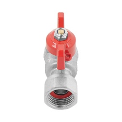 Кран прямой никелированный с накидной гайкой 1/2"Fx1/2"M  - фото товара