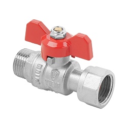 Кран прямой никелированный с накидной гайкой 1/2"Fx1/2"M  - фото товара