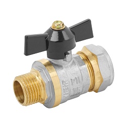Кран шаровой для м/п трубы с HP, 20х1/2"M - фото товара