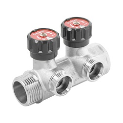 Коллектор регулирующий 1"x3/4" ЕК - 2 выхода - фото товара