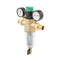 Фильтр с регулятором давления и манометром для холодной воды с двумя манометрами 1/2 - фото товара
