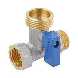 Кран 3-х проходной для стиральной машины 1/2х3/4х1/2 - фото товара