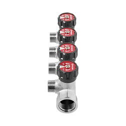 Коллектор регулирующий 1/2"x3/4" ЕК - 4 выхода - фото товара