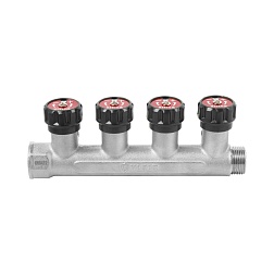 Коллектор регулирующий 1/2"x3/4" ЕК - 4 выхода - фото товара