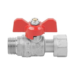 Кран прямой никелированный с накидной гайкой 1/2"Fx1/2"M  - фото товара