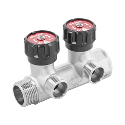Коллектор регулирующий 1/2"x3/4" ЕК - 2 выхода - фото товара