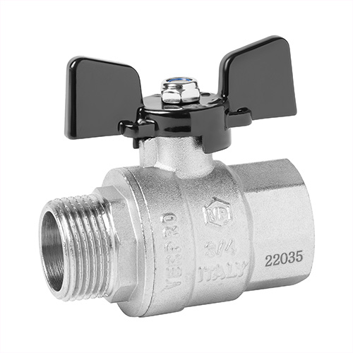 Краны шаровые латунные никелированные VER-PRO - фото раздела