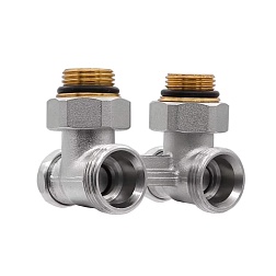 Вентиль для радиатора с седельным затвором "Мультифлекс", угловой НР/НР - евроконус - фото товара