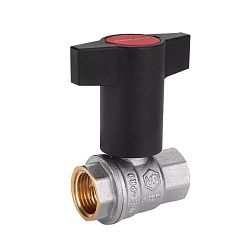 Кран шаровой с пластиковой ручкой ВР/ВР, ручка - бабочка, никелированный - фото товара