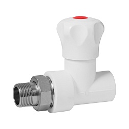 Вентиль разборный прямой, латунный шар - фото товара