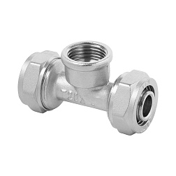 Тройник Vieir обжимной с переходом на внутреннюю резьбу 20x3/4x20 - фото товара