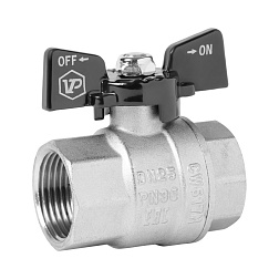 Кран шаровой VER-PRO BР/ВР, ручка - бабочка, никелированный - фото товара