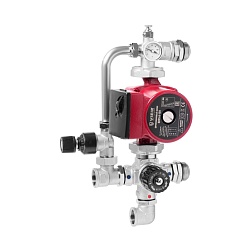 Насосно-смесительный узел с 4-х ходовым термостатическим клапаном, байпасом и перепускным клапаном (без насоса) - фото товара