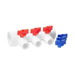 Коллекторы водоразборные с шаровыви кранами и цангами - фото товара