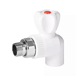 Вентиль разборный угловой, латунный шар - фото товара