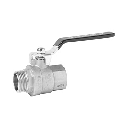 Кран шаровой VER-PRO НР/ВР, ручка - рычаг, никелированный - фото товара