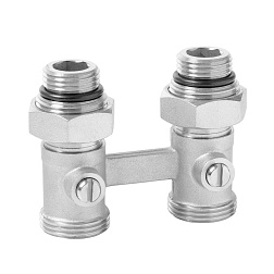 Вентиль для радиатора с шаровым затвором "Мультифлекс", прямой НР/НР - евроконус - фото товара