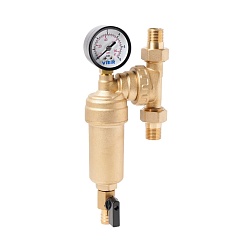 Фильтр свободного вращения с манометром для горячей воды - фото товара