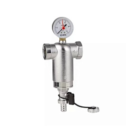 Фильтр промывной с манометром ВР/ВР, хромированный - фото товара