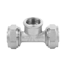 Тройник Vieir обжимной с переходом на внутреннюю резьбу 20x3/4x20 - фото товара