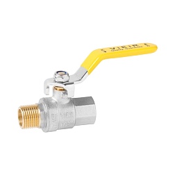 Кран шаровой для газа HР/ВР, ручка - рычаг, никелированный - фото товара