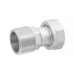 Полусгон никелированный с накидной гайкой ВР/НР, с уплотнительным кольцом - фото товара