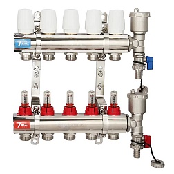 Коллекторная группа с расходомерами БЕЗ КРАНОВ - фото товара