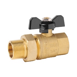 Кран шаровой с полусгоном ручка - бабочка - фото товара