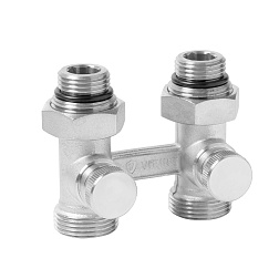 Вентиль для радиатора с седельным затвором "Мультифлекс", угловой НР/НР - евроконус - фото товара