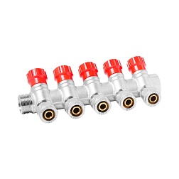 Коллекторы водоразборные с регулировочными вентилями и цангами - фото товара